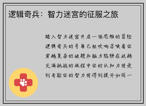 逻辑奇兵：智力迷宫的征服之旅