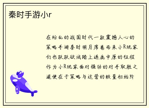 秦时手游小r